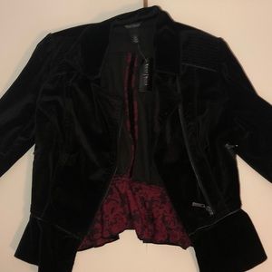 White House Black Market Velvet Moto Jacket